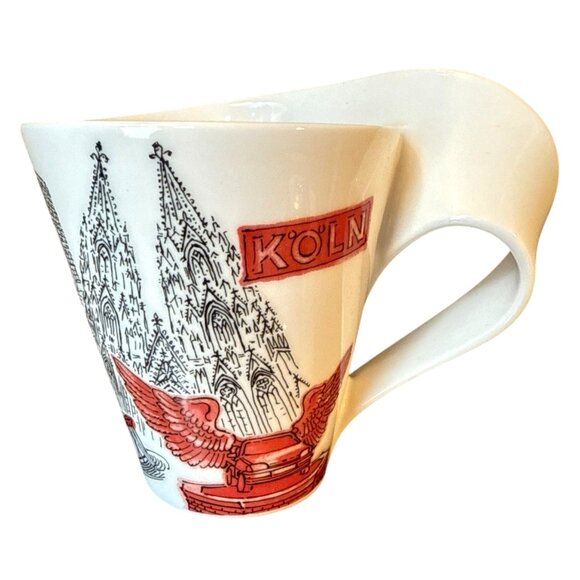 Villeroy & Boch 1748 Right Twisted Handle Coffee Mug Cup Landmarks Koln Germany - Picture 1 of 11